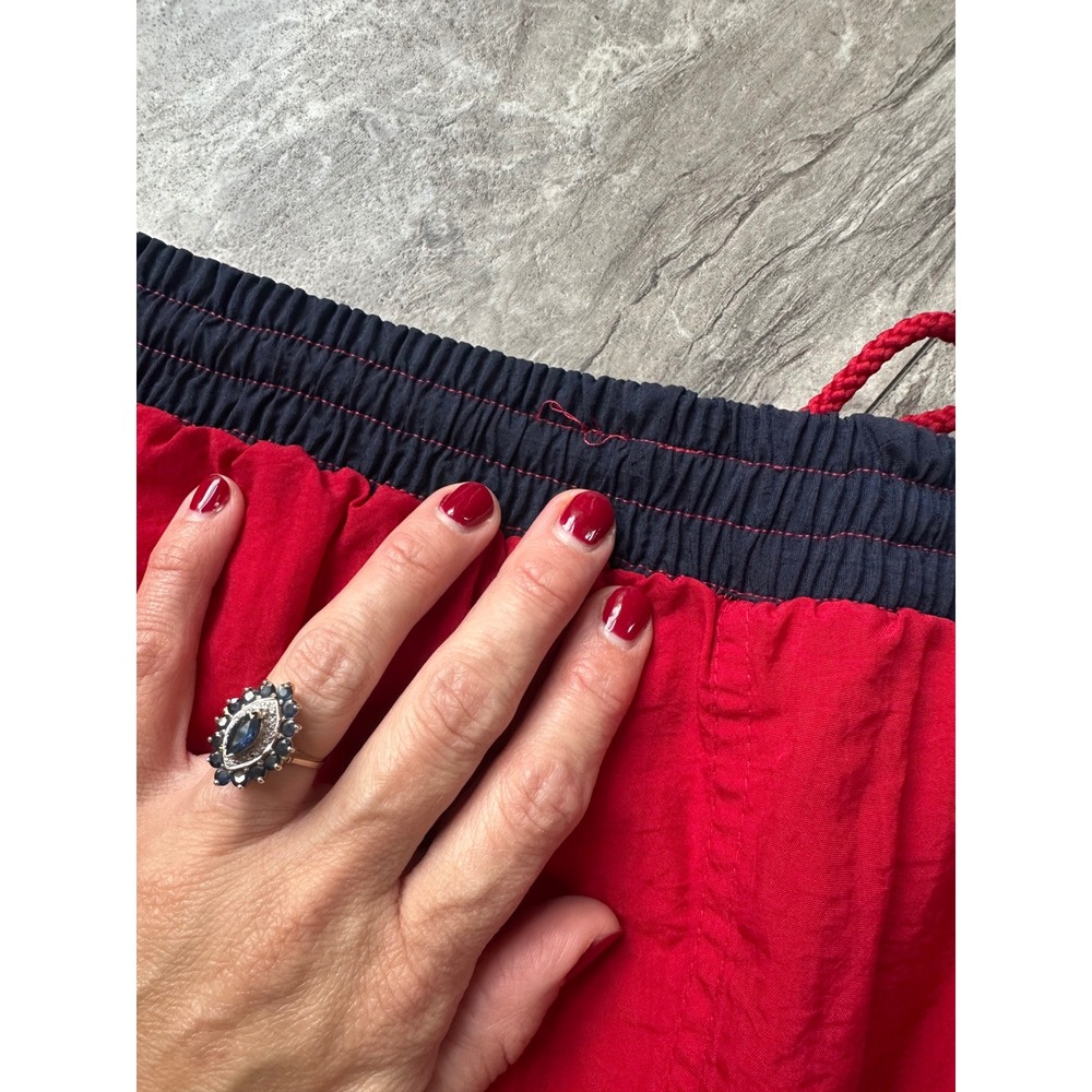 Vintage Wave Zone Swim Trunks Mens XL Red Navy Colorblock Nylon Shorts NWT 0363 - Picture 4 of 8
